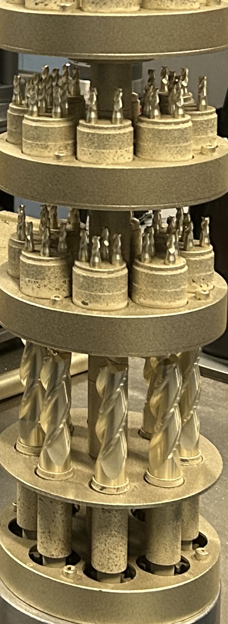 The ZRO coated cutting tools loaded for production