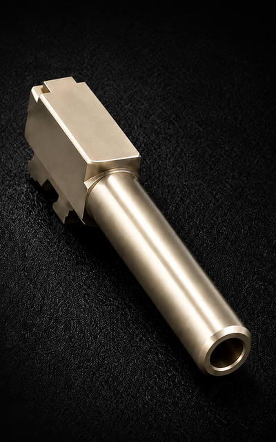 The ZRO finish on a Glock 19 barrel