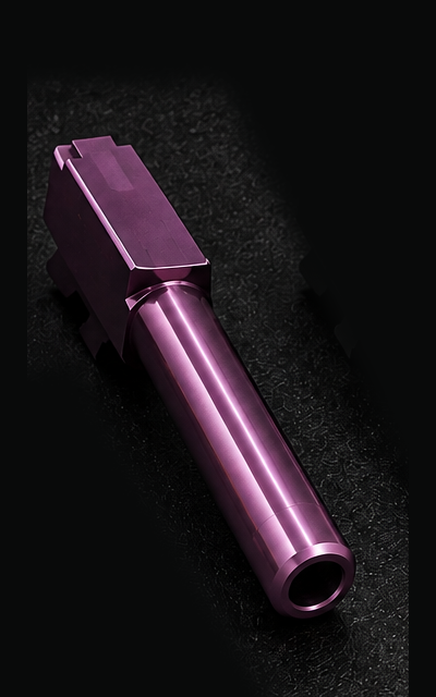 The Grimace finish on a Glock 19 barrel