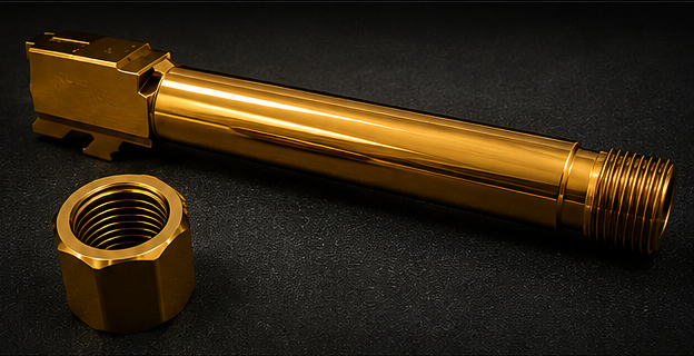 Gangstaa Gold PVD-coated barrel and precision component